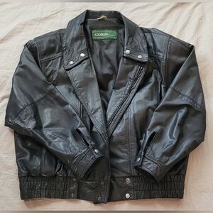 1990s Giorgio Collection Genuine Leather Bomber/ Motorcycle Style Jacket